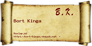 Bort Kinga névjegykártya